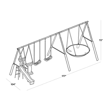 Sportspower Super Star Kids Metal Swing Set - Durable Outdoor Fun