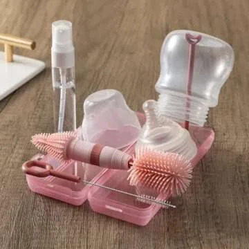 Compact Chemimoso Baby Bottle Brush Travel Kit for Parents