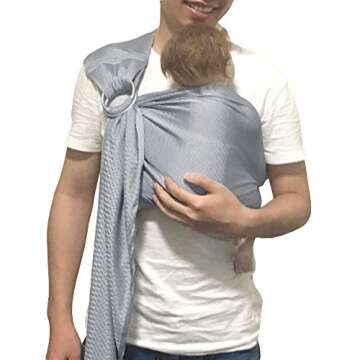 Vlokup Baby Water Ring Sling Carrier | Lightweight Breathable Mesh Baby Wrap for Infant, Newborn, Kids and Toddlers | Perfect for Summer, Swimming, Pool, Beach | Great for Dad Too Light Gray