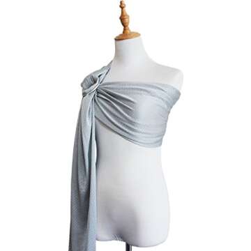Vlokup Baby Water Ring Sling Carrier | Lightweight Breathable Mesh Baby Wrap for Infant, Newborn, Kids and Toddlers | Perfect for Summer, Swimming, Pool, Beach | Great for Dad Too Light Gray