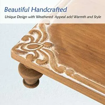 NIKKY HOME Decorative Rustic Wood Tray Centerpiece
