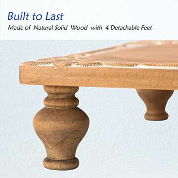 NIKKY HOME Decorative Rustic Wood Tray Centerpiece