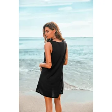Ekouaer Women's Stylish Sleeveless Beach Coverup Dress