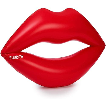FUNBOY Giant Inflatable Red Lips Pool Float, Luxury Float for Summer Pool Party and Entertainment