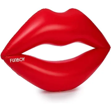 FUNBOY Giant Inflatable Red Lips Pool Float, Luxury Float for Summer Pool Party and Entertainment