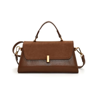 Luxurious Brown Suede Purse - Elegant & Versatile Handbag