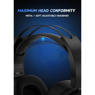 RYR USB Gaming Headset with RGB Lights and 7.1 Surround Sound