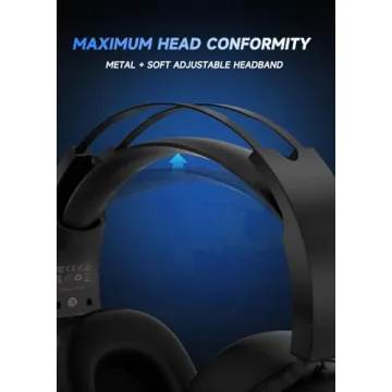 RYR USB Gaming Headset with RGB Lights and 7.1 Surround Sound