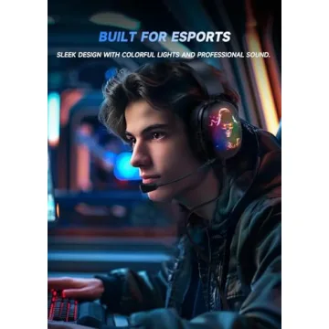 RYR USB Gaming Headset with RGB Lights and 7.1 Surround Sound