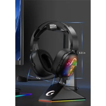 RYR USB Gaming Headset with RGB Lights and 7.1 Surround Sound