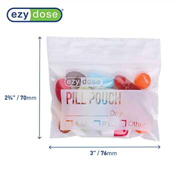EZY DOSE Disposable Pill, Vitamin, and Medicine Organizer Pouches, Zippered Seal Bags, Pocket Sized ...