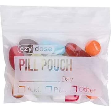 EZY DOSE Disposable Pill, Vitamin, and Medicine Organizer Pouches, Zippered Seal Bags, Pocket Sized and Travel Friendly, Easy to Use, 100 Count, BPA Free