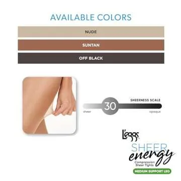 L'eggs Sheer Energy Control Top Tights Pack of 3