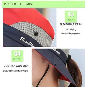 Ponytail Women's Summer Sun Bucket Hat for Outdoor Fun