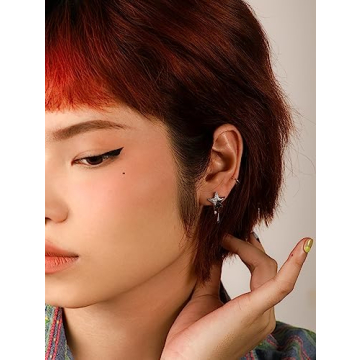 Cool Silver Star Dripping Stud Earrings for Trendy Women