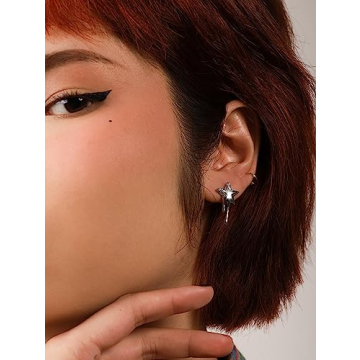 Cool Silver Star Dripping Stud Earrings for Trendy Women