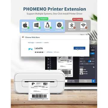 Phomemo Thermal Label Printer, Shipping Label Printer for Mac Windows Chromebook Desktop, Thermal Printer Compatible with Amazon, Ebay, Shopify, Etsy, UPS, FedEx, DHL