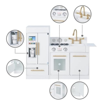 Teamson Kids Little Chef Charlotte Play Kitchen White Gold