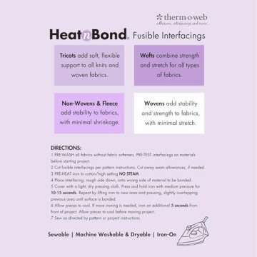HeatnBond Fusible Fleece Iron-On Interfacing - Perfect for Crafting Projects