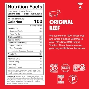 CHOMPS Grass Fed Jerky Variety Pack - Healthy Snacking