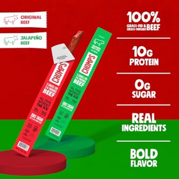 CHOMPS Grass Fed Jerky Variety Pack - Healthy Snacking