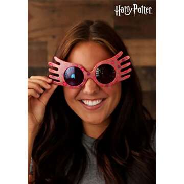 Harry Potter Luna Lovegood Spectrespecs Costume Glasses for Kids and Adults Standard Pink