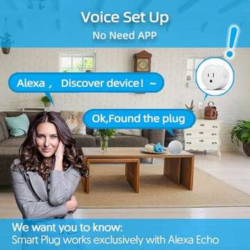 YNF Smart Plug, Simple Setup with One Voice Command, Works with Alexa Only, Remote Control with Time...