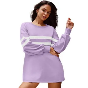 Panadila Womens Oversized Striped Sweatshirt Cozy Pullover Top