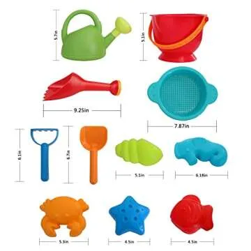Hape Beach Toy Essential Set, Sand Toy Pack, Mesh Bag Included