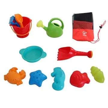 Hape Beach Toy Essential Set, Sand Toy Pack, Mesh Bag Included