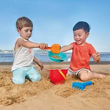 Hape Beach Toy Essential Set, Sand Toy Pack, Mesh Bag Included