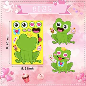 32 Sheets Valentine’s Day Make a Face Stickers,Make Your Own Stickers Valentine for Kids,8 Designs...