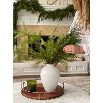 Willowy Porcelain Vase - White Ceramic Vase, 10inch Modern Design for Decor, Farmhouse Style, Large Vase for Pampas Grass, Durable, Leak Proof, Versatile