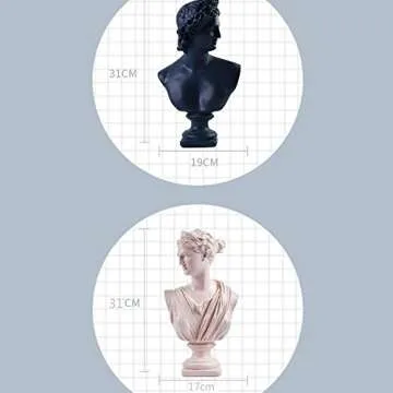LYFJXX Greek Statue of Diana Goddess, Head Statuees Decoration Home Livingroom Goddess Sculpture Figurin Office Desktop Furnishing Crafts (Venus)…