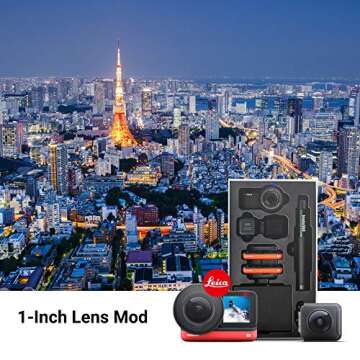 Insta360 ONE R Ultimate Kit – 5.3K 1-Inch Sensor Action Camera & 5.7K 360 Camera with Interchangeable Lenses, Stabilization, Waterproof (Selfie Stick, 32GB Memory Card, Battery Bundle)