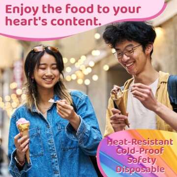 MAQIHAN Mini Spoons - 100PCS Colorful Disposable Dessert Spoons