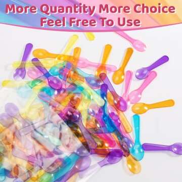 MAQIHAN Mini Spoons - 100PCS Colorful Disposable Dessert Spoons