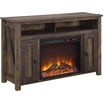 Ameriwood Home Farmington Electric Fireplace TV Console, Rustic Style