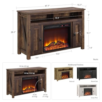 Ameriwood Farmington Fireplace Console for Cozy Spaces