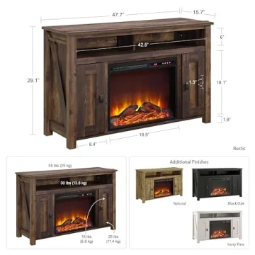 Ameriwood Farmington Fireplace Console for Cozy Spaces