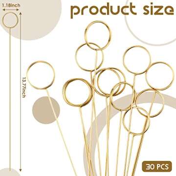 Hotop 30 Pcs Floral Card Holder Pick Metal Wire Flower Place Card Holder Stick 13.4 In Picture Photo...