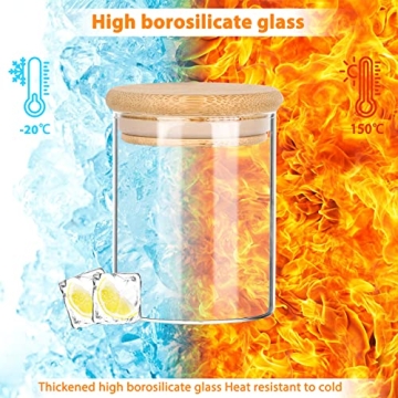 Elegant 6 oz Glass Spice Jars with Bamboo Lids for Kitchen