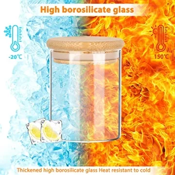 Elegant 6 oz Glass Spice Jars with Bamboo Lids for Kitchen