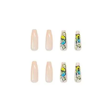 MISUD Coffin Press on Nails – Glossy, Stylish 24 pcs Nail Set for Women