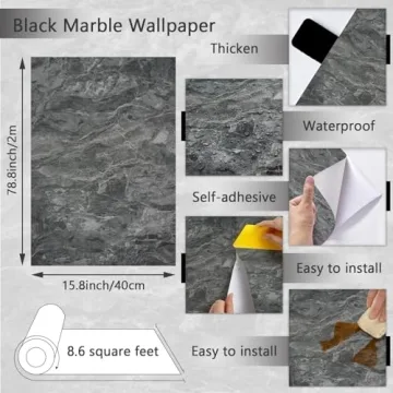 Gray Marble Peel and Stick Wallpaper for Easy Home Decor