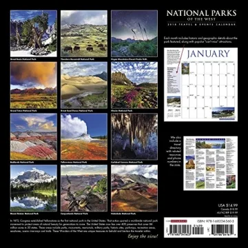 National Parks of the West Calendar 2018 with Events