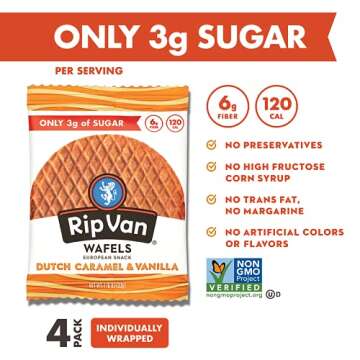 RIP VAN WAFELS Dutch Caramel & Vanilla Wafel Cookies for Guilt-Free Indulgence