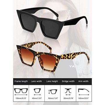Trendy Vintage Square Cat Eye Sunglasses for Everyone