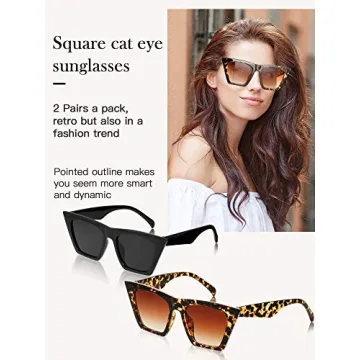 Trendy Vintage Square Cat Eye Sunglasses for Everyone