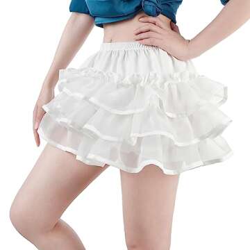 LTAKK Bloomers Women Kawaii Shorts Victorian Steampunk Pumpkin Ruffle Petticoat Underskirt, S/M